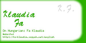 klaudia fa business card